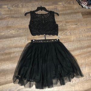 Black two piece formal dress